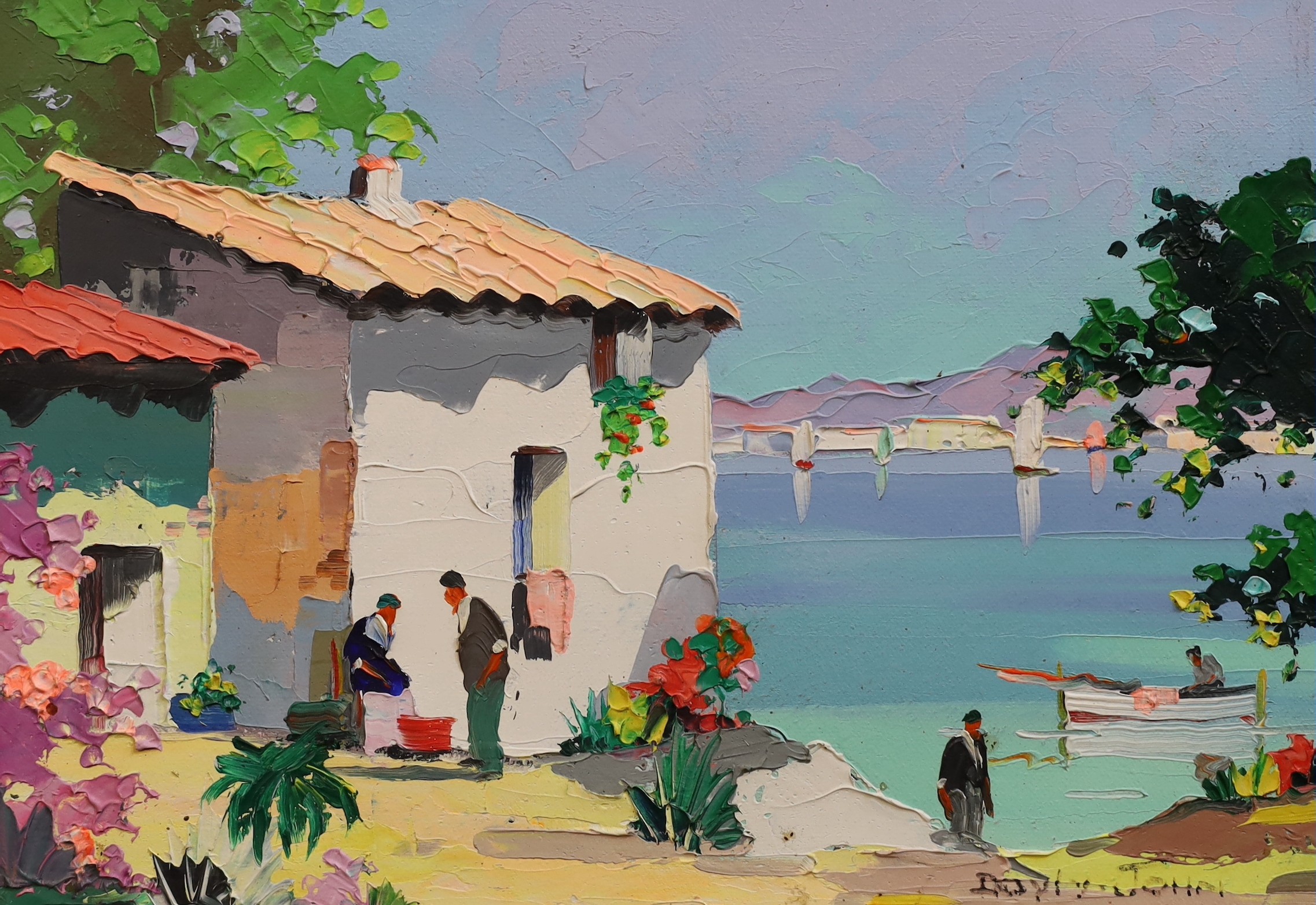 Cecil Rochfort D'Oyly-John (British, 1906-1993), 'Near the Flower Market, Cannes, S of France', oil on canvas, 25 x 35cm